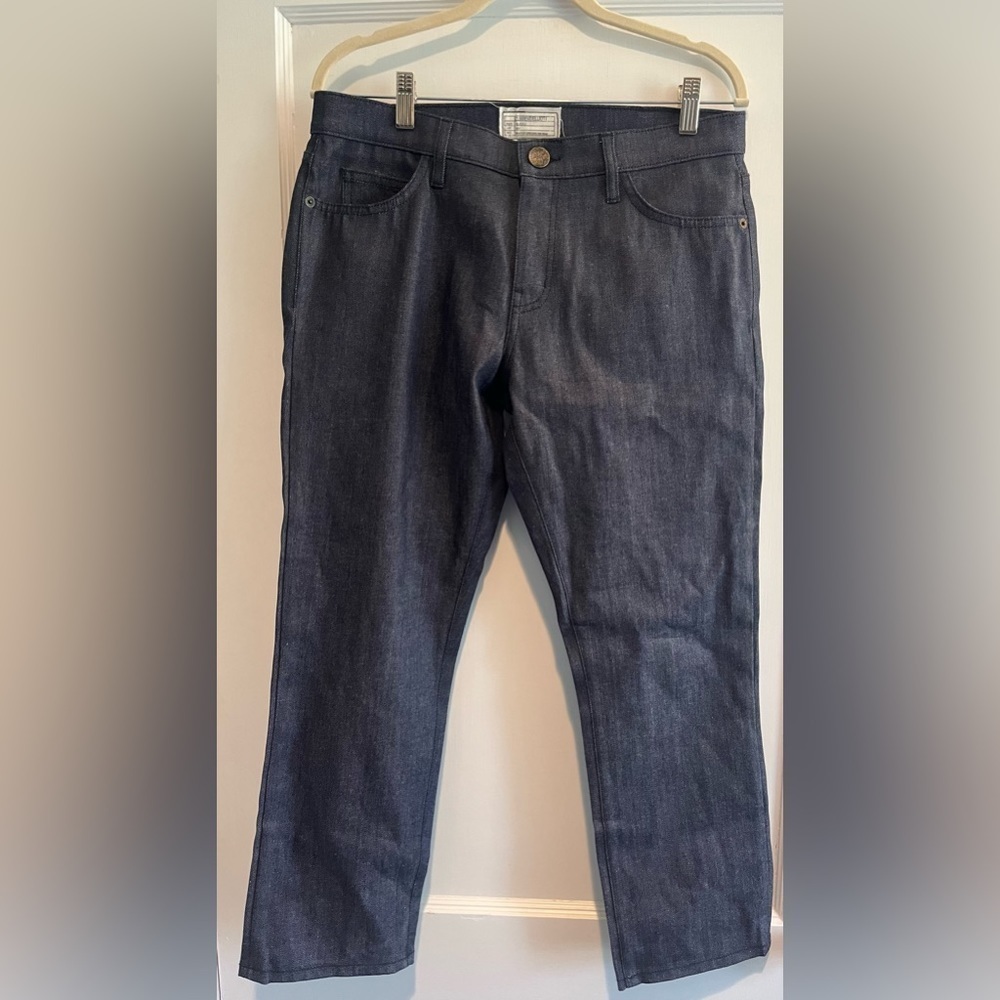 Current/Elliott The Cropped Capri Straight Dark Wash Blue Jeans SAMPLE Size 27